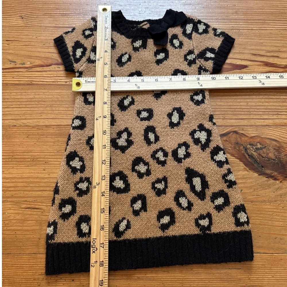 Gymboree Sweater Dress Toddler Brown Excellent Leopard Print Shimmer SIZE 18-24M